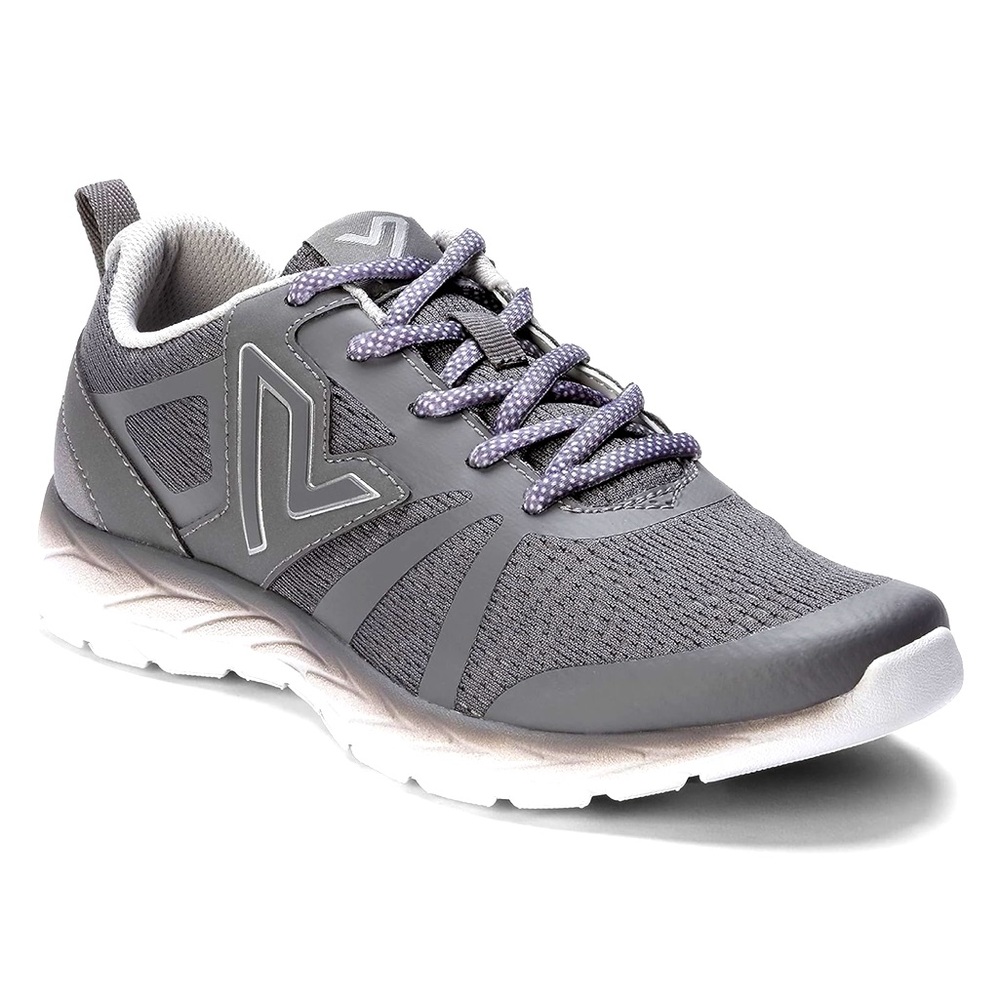 Vionic Brisk Miles Lace Up Sneakers Grey, Size 8.5 Wide